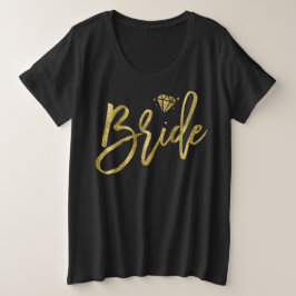 Bride Plus Taille V-Cou Faux Or brillant noir
