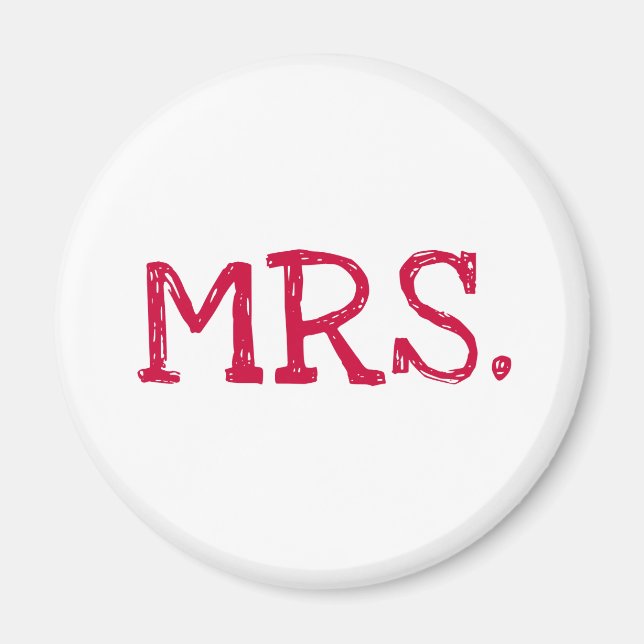 Bride Red Text Mrs. Magnet (Vorne)