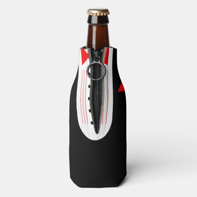 BRIDE Red Tuxedo Wedding Be Mein Trauzeuge Flaschenkühler (Flasche Rückseite)
