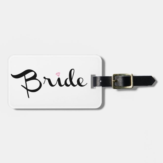 Bride Retro Script Gepäckanhänger (Vorderseite horizontal)