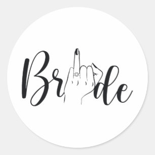 Bride Ring Finger Wedding Runder Aufkleber