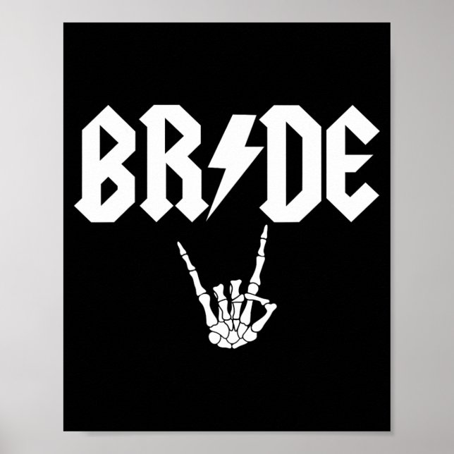 Bride Rock'n'Roll Gothic Halloween Bachelorette Pa Poster (Vorne)