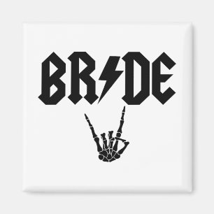 Bride Rock'n'Roll Skeleton Hand Halloween Bachelor Magnet