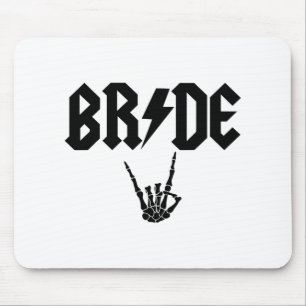 Bride Rock'n'Roll Skeleton Hand Halloween Bachelor Mousepad