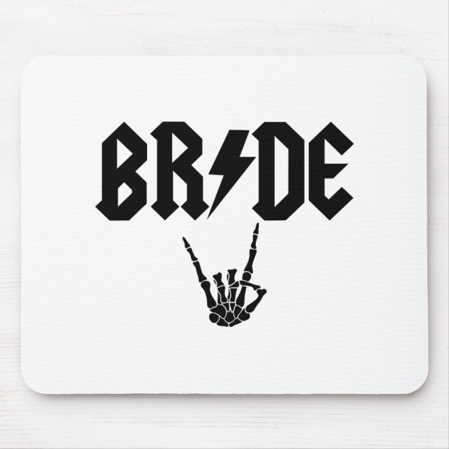 Bride Rock'n'Roll Skeleton Hand Halloween Bachelor Mousepad (Vorne)