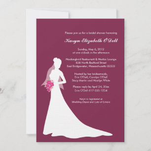 Bride rougissante - Invitations de douche nuptiale