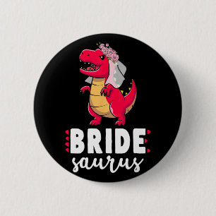 Bride Saurus Dinosaur Verlobung Hochzeitspaare M Button