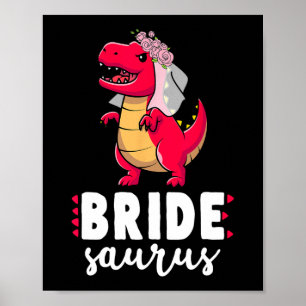 Bride Saurus Dinosaur Verlobung Hochzeitspaare M Poster