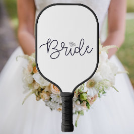 Bride Script Diamond Modern Trendy Pickleball Schläger
