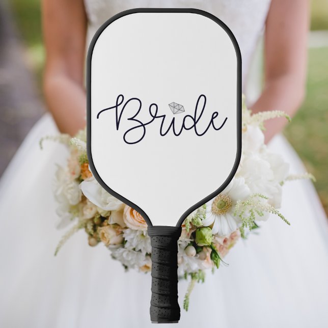 Bride Script Diamond Modern Trendy Pickleball Schläger (Von Creator hochgeladen)