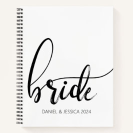 Bride Script Elegant Minimalistisch HochzeitsNoteb Notizbuch