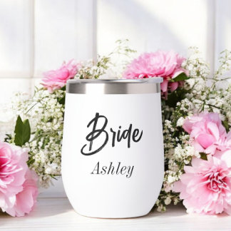 Bride Script Schwarz-weiß Wedding