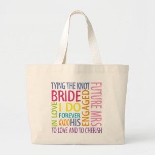 Bride Sentiments Wedding Jumbo Stoffbeutel