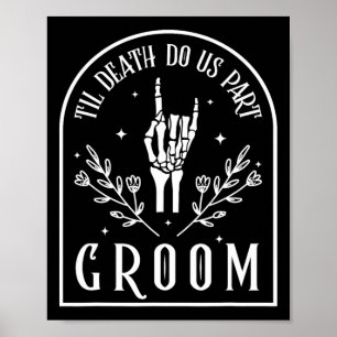 Bride Skeleton Gothic Halloween Verlobung Hochzeit Poster