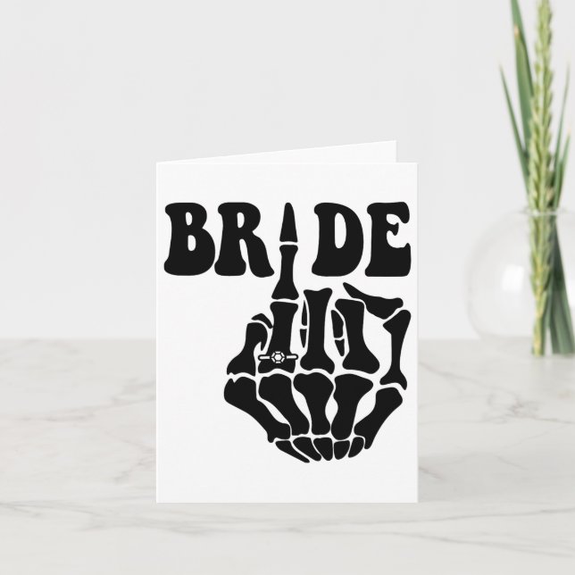 Bride Skeleton Hand Retro Halloween Chelorette Par Karte (Vorderseite)
