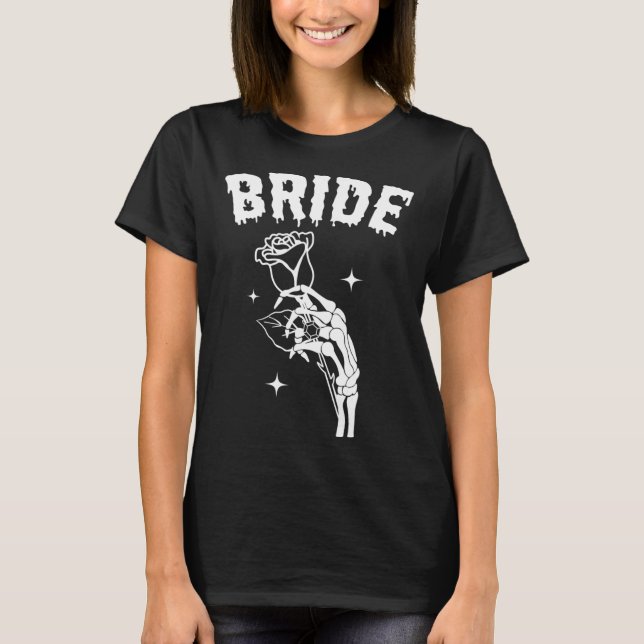 Bride Skeleton Hand Wedween Paare Matc T-Shirt (Vorderseite)
