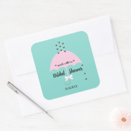 Bride Sprinkle Ein kleines Liebe Brautparty Quadratischer Aufkleber