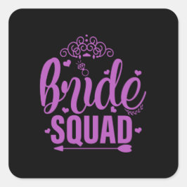 Bride Squad 1 Quadratischer Aufkleber