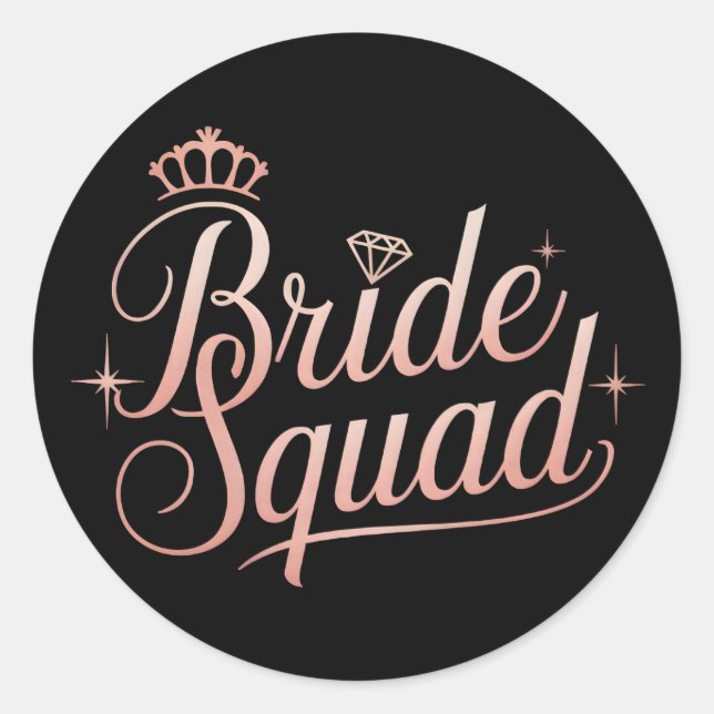 Bride Squad Bachelorette Bridesmaid Runder Aufkleber (Vorderseite)