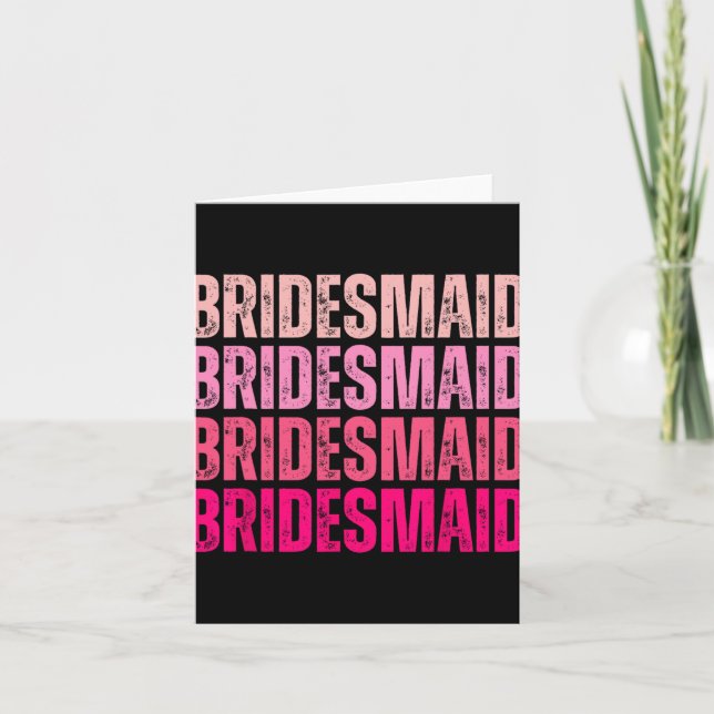 Bride Squad Bride Bride I Crew Pink Bachelorette Karte (Vorderseite)