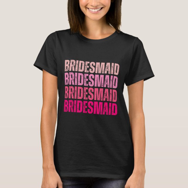 Bride Squad Bride Bride I Crew Pink Bachelorette T-Shirt (Vorderseite)