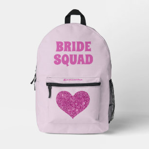 Bride Squad Bridesmaid Pink Bedruckter Rucksack