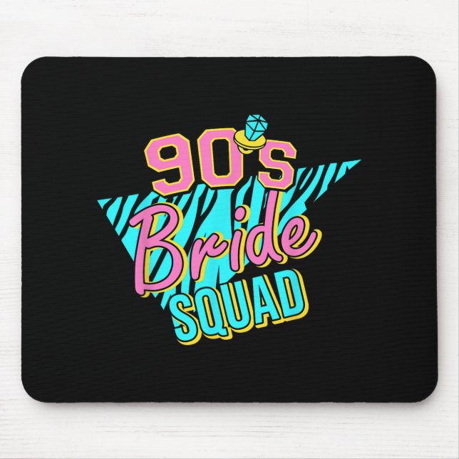 Bride Squad Bridesmaid Retro Matching Bachelor der Mousepad (Vorne)