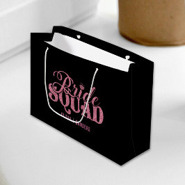 Bride Squad Bright Pink Große Geschenktüte