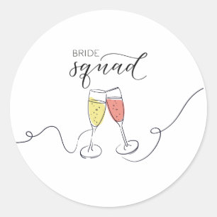 Bride Squad Champagner Toast Aufkleber
