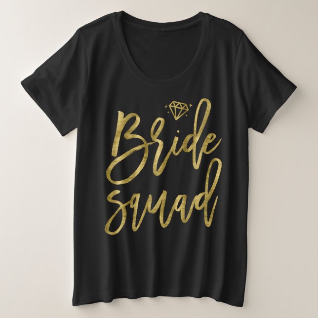 Bride Squad Faux Gold avec Diamond Graphics (Design devant)