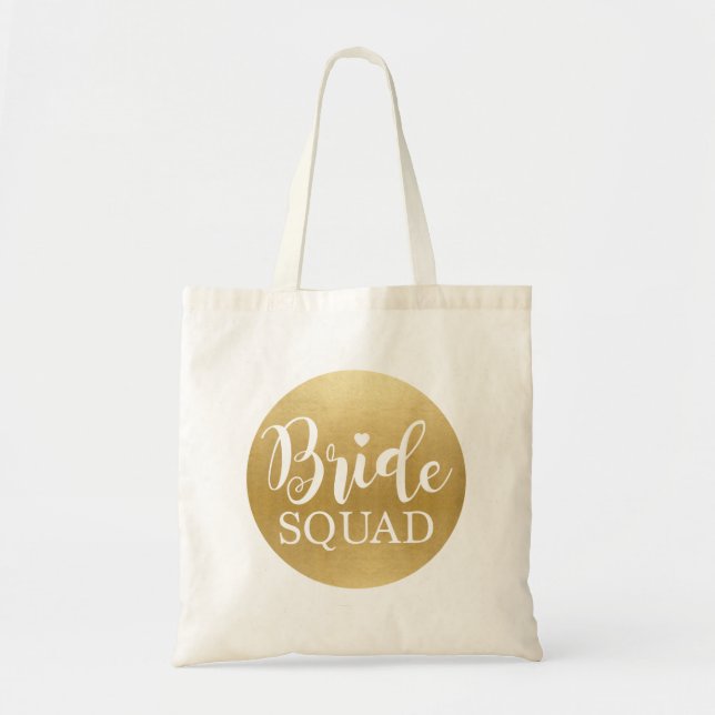 Bride Squad Gold Bag Canvas Bridal Girls Gift Tragetasche (Vorne)