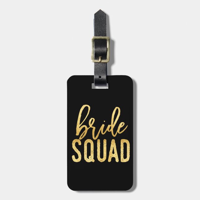Bride Squad Gold Gepäckanhänger (Vorderseite vertikal)