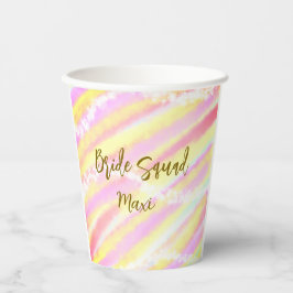 Bride squad golden pastel pink colorful glitter br pappbecher