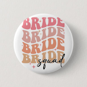 Bride Squad Groovy Theme Brautparty Bachelorett Button