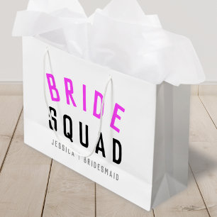 Bride Squad   Hot Pink Bachelorette Bridesmaid Große Geschenktüte