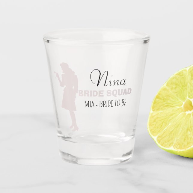 Bride Squad | Hot Pink Bachelorette Bridesmaid Schnapsglas (Vorderseite)