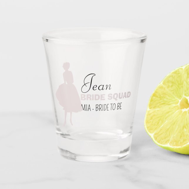Bride Squad | Hot Pink Bachelorette Bridesmaid Schnapsglas (Vorderseite)