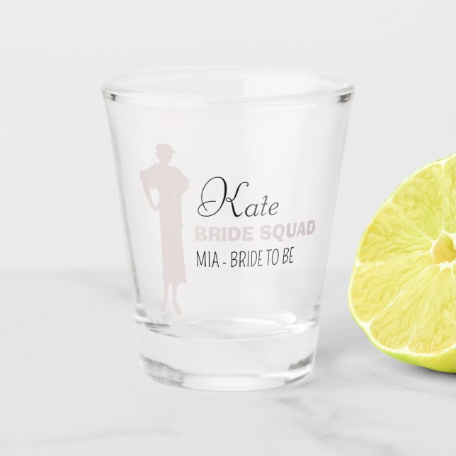 Bride Squad | Hot Pink Bachelorette Bridesmaid Sho Schnapsglas (Vorderseite)