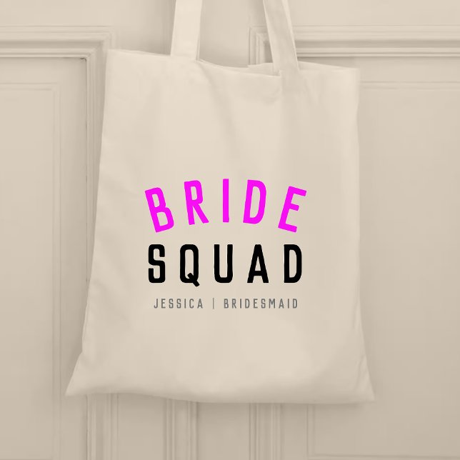 Bride Squad | Hot Pink Bachelorette Bridesmaid Tragetasche (Von Creator hochgeladen)