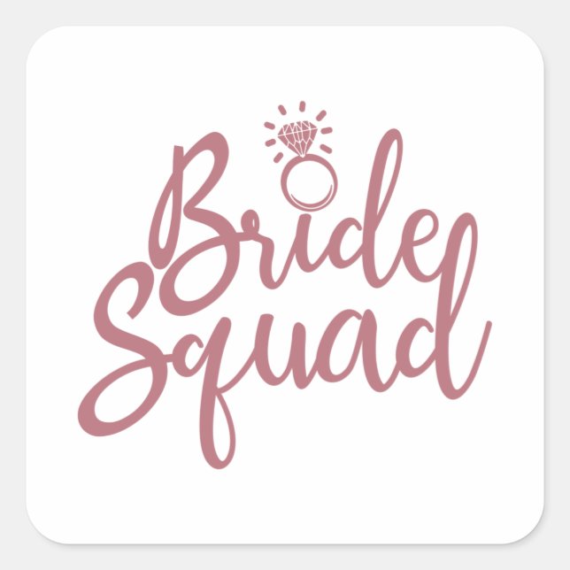Bride Squad - Junggeselinnen-Abschied Bridal Weddi Quadratischer Aufkleber (Vorderseite)