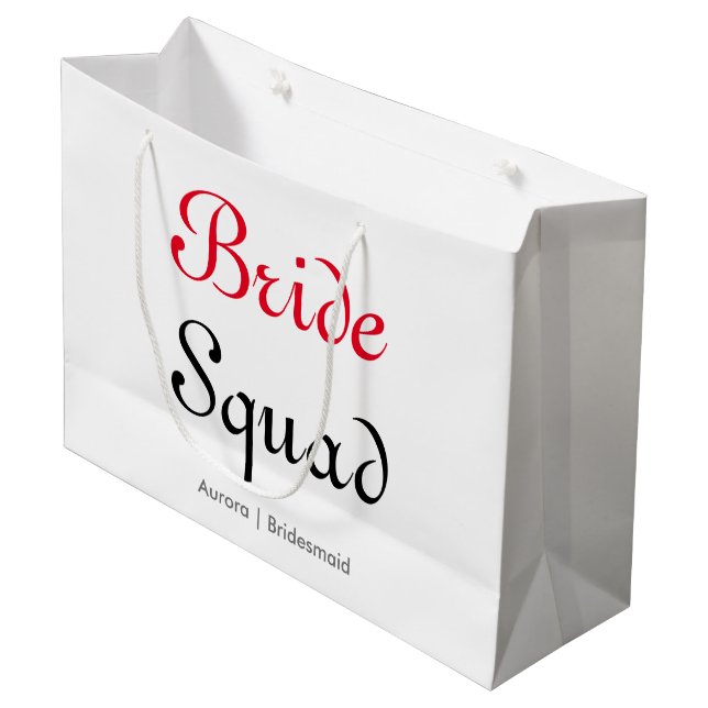 Bride Squad Junggeselinnen-Abschied Bridesmaid Große Geschenktüte (Vorderseite Schrägansicht)