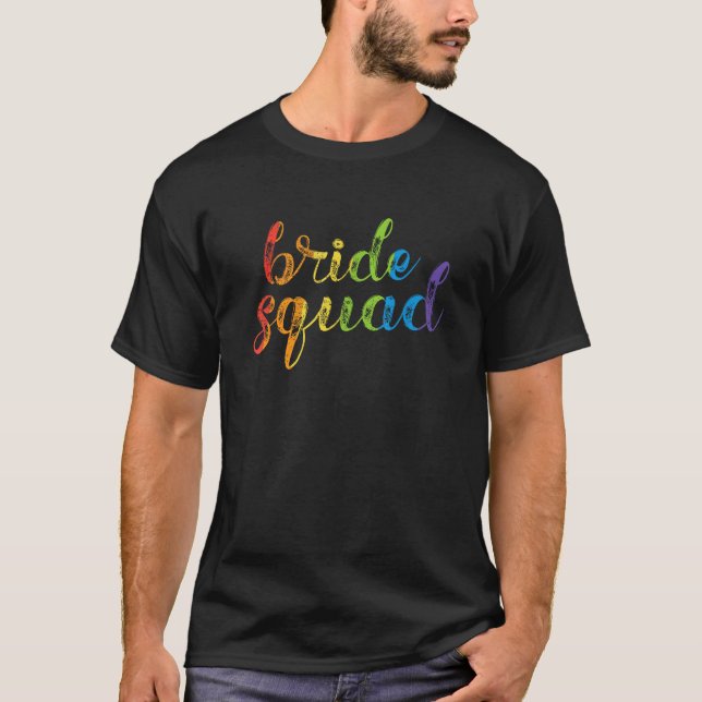 Bride Squad LGBT Lesbian Wedding Party Frauen Bach T-Shirt (Vorderseite)