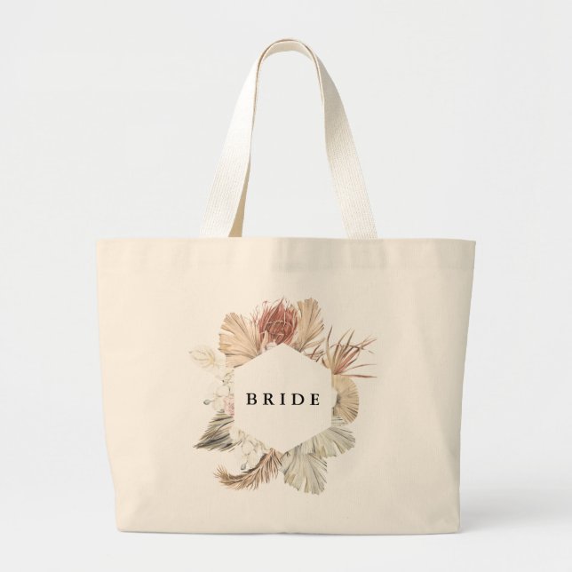 Bride Squad Pampas Trockenrasen Tropenflora Jumbo Stoffbeutel (Vorne)