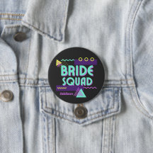 Bride Squad Personalisiert 90er Bachelorette Butto
