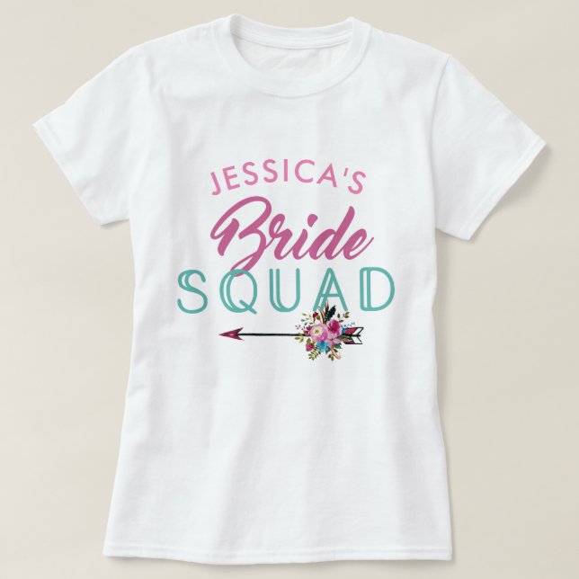 Bride Squad Personalisiertes Party Bridesmaids Top (Design vorne)
