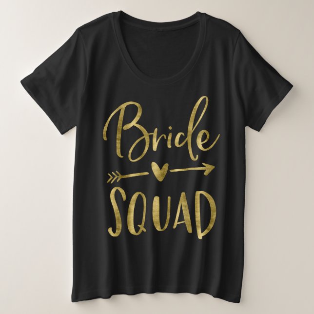 Bride Squad Plus Taille Débardeur Gold Heart Flèch (Design devant)