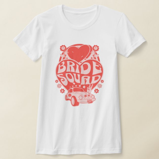 "Bride Squad" Retro-Brautparty T-Shirt (Ablage )