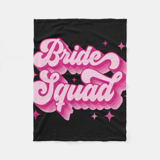 Bride Squad Retro Wedding Brautparty Bachelorett Fleecedecke (Vorderseite)