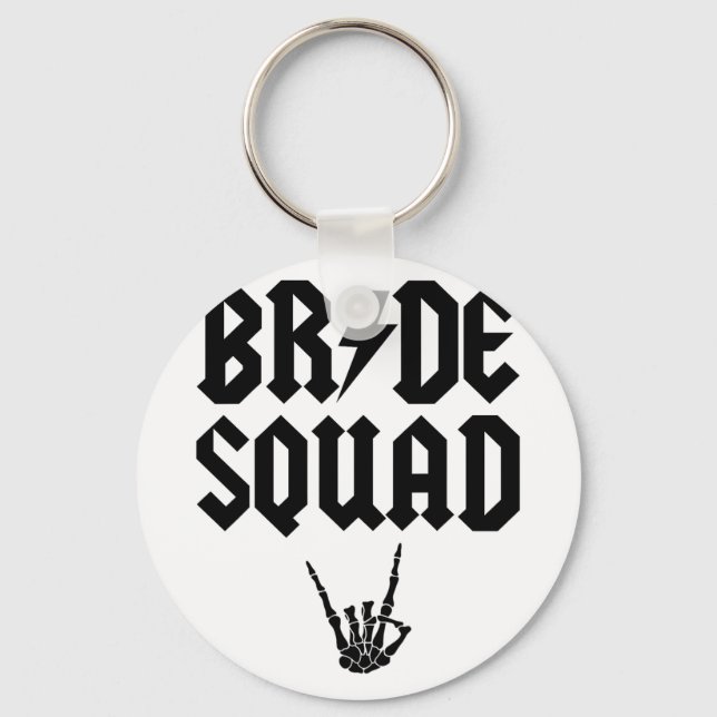 Bride Squad Rock'n'Roll Skeleton Hand Halloween Ba Schlüsselanhänger (Vorderseite)