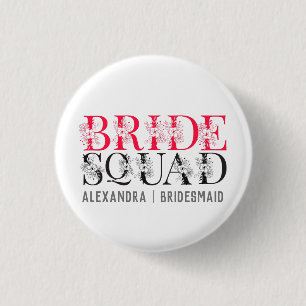Bride Squad Rosa Junggeselinnen-Abschied Bridesm Button